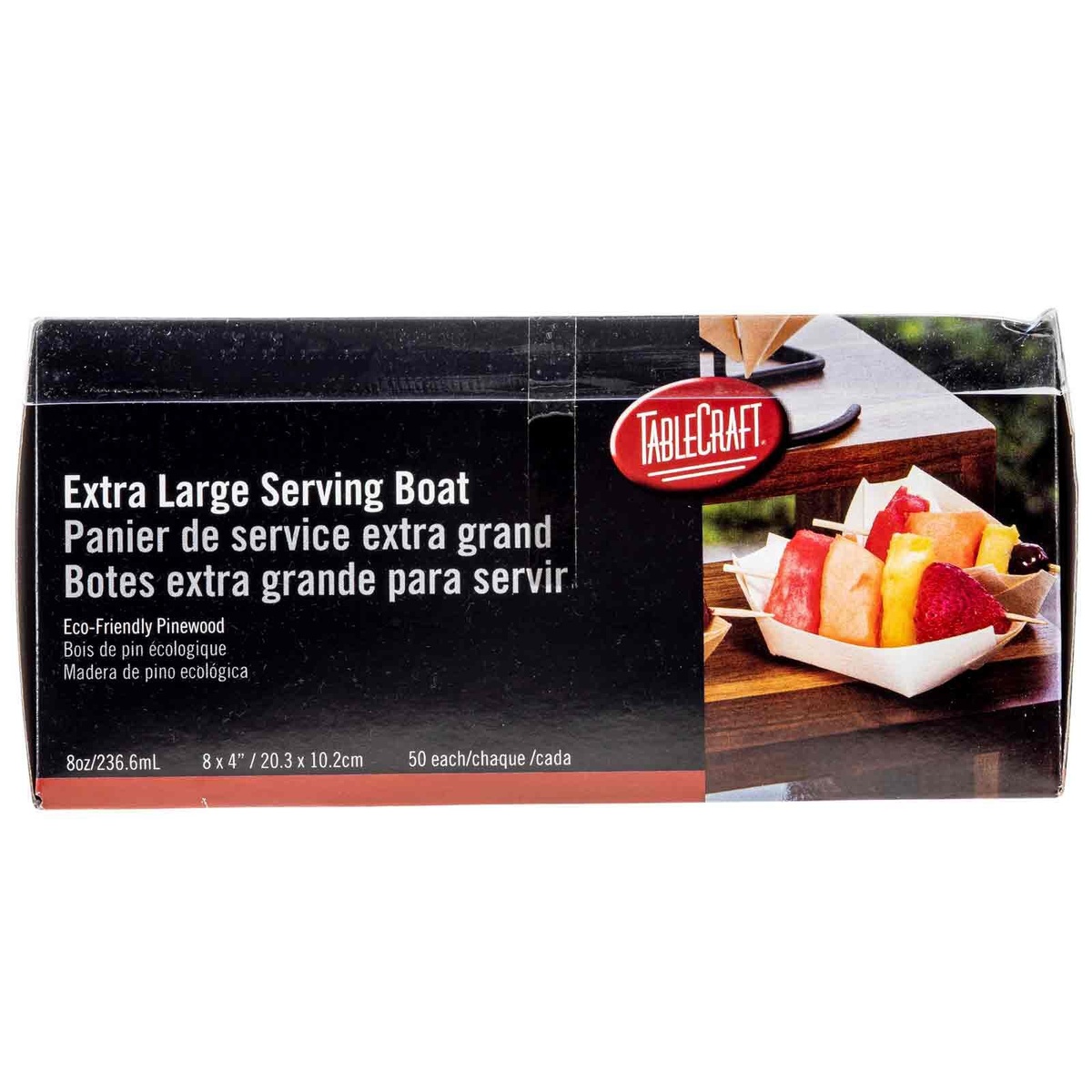 TableCraft BAMDB8 product retail packaging box showing Extra Large Serving Boat label with specs