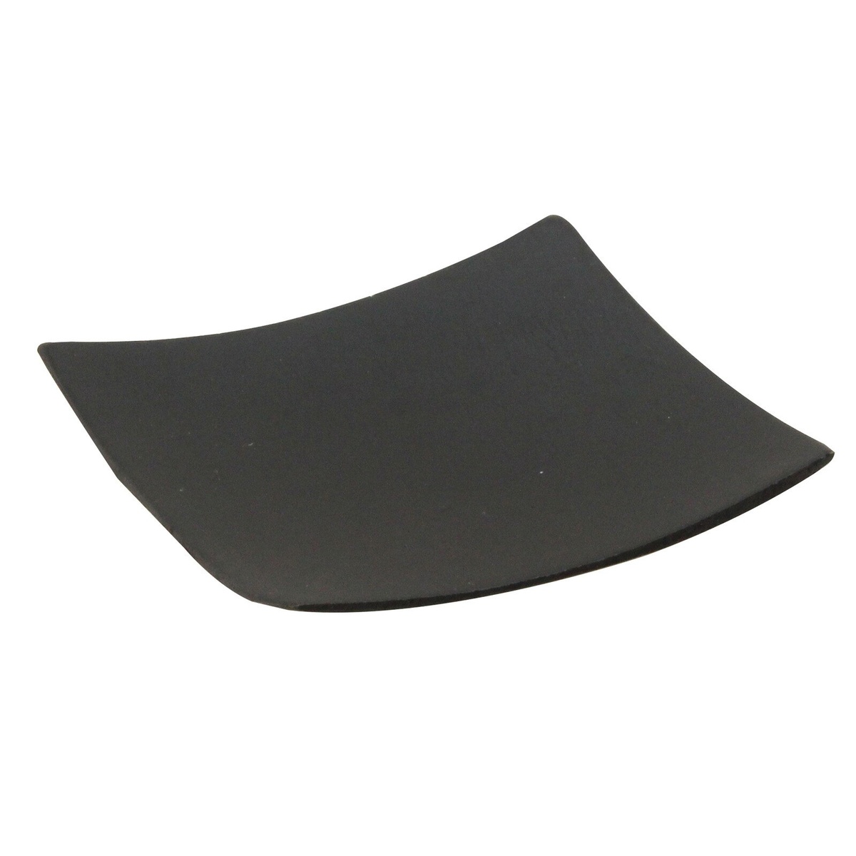 TableCraft BAMDSBK2 black square bamboo disposable dish, single unit top-angle view