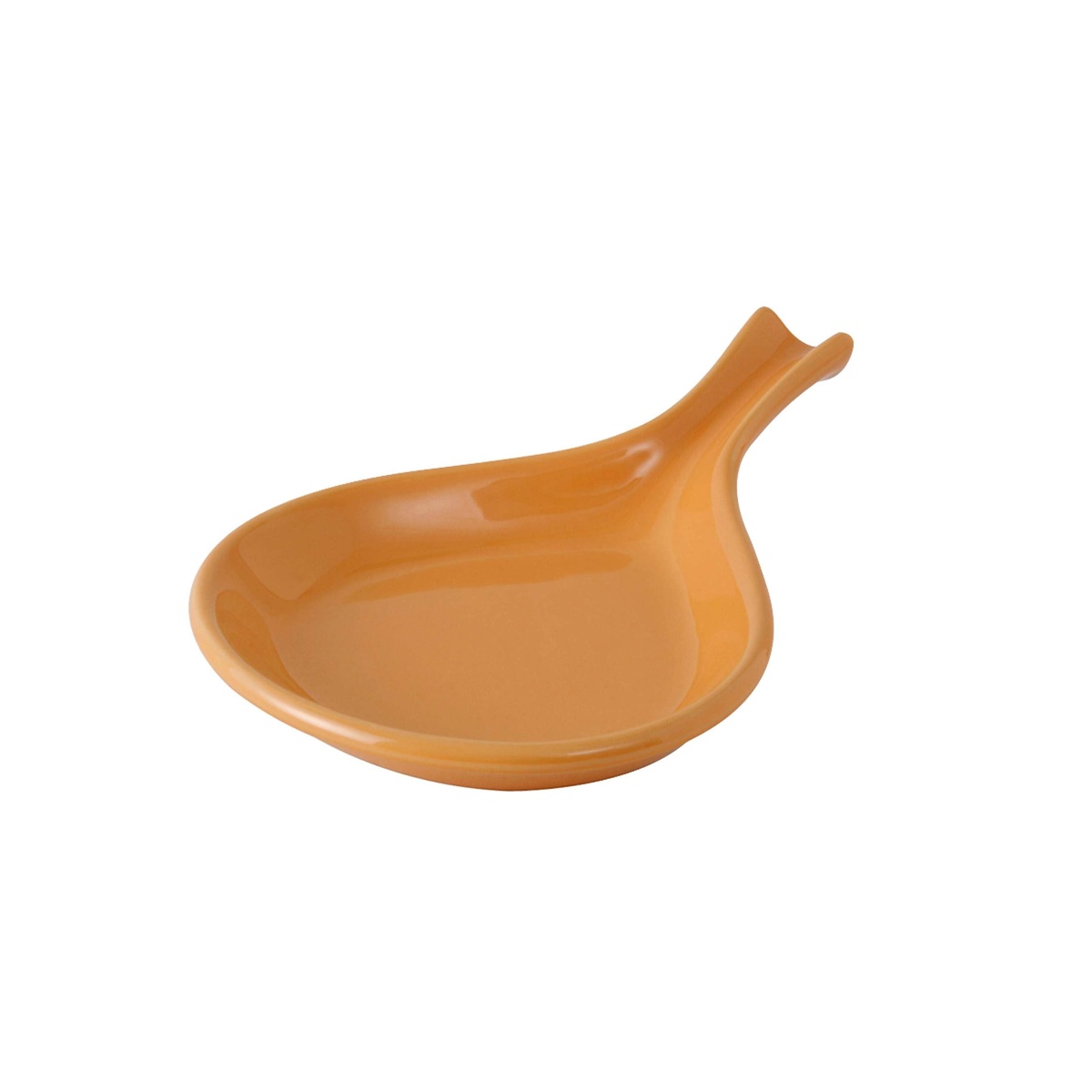 Tuxton DYP-100 butterscotch glazed china fry pan server with attached handle
