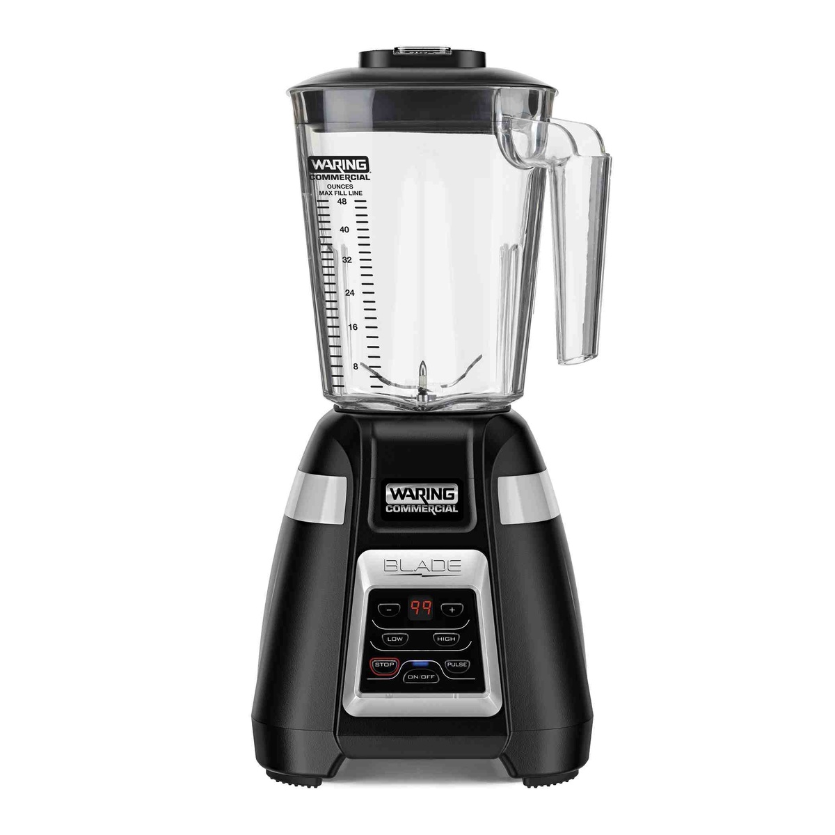 Waring Commercial BB340 blender with 48 oz clear jar and touchpad controls