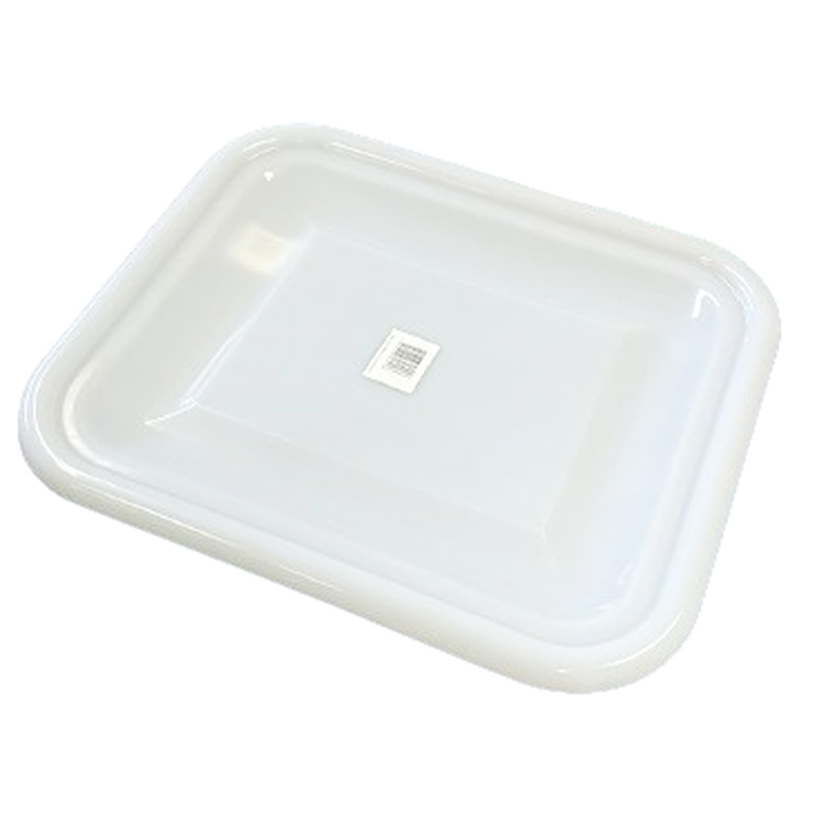White 1/2 size bus box lid with raised edges and center vent, shown from above at an angle