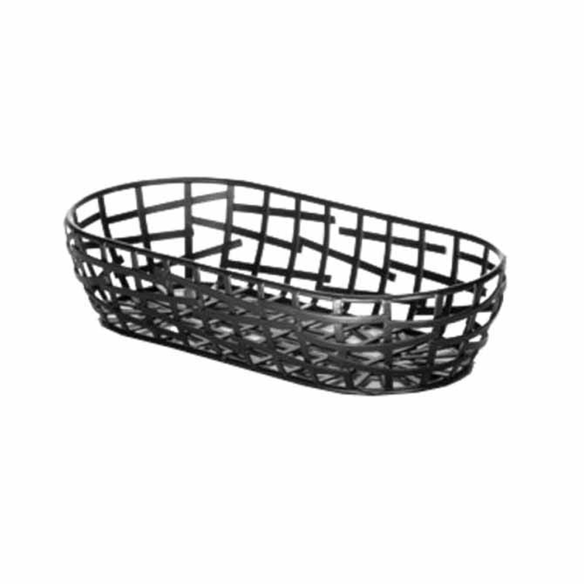 Tablecraft BC1709 black powder coated metal oblong serving basket, Complexity Collection, 9 inch by 4-3/8 inch by 2 inch