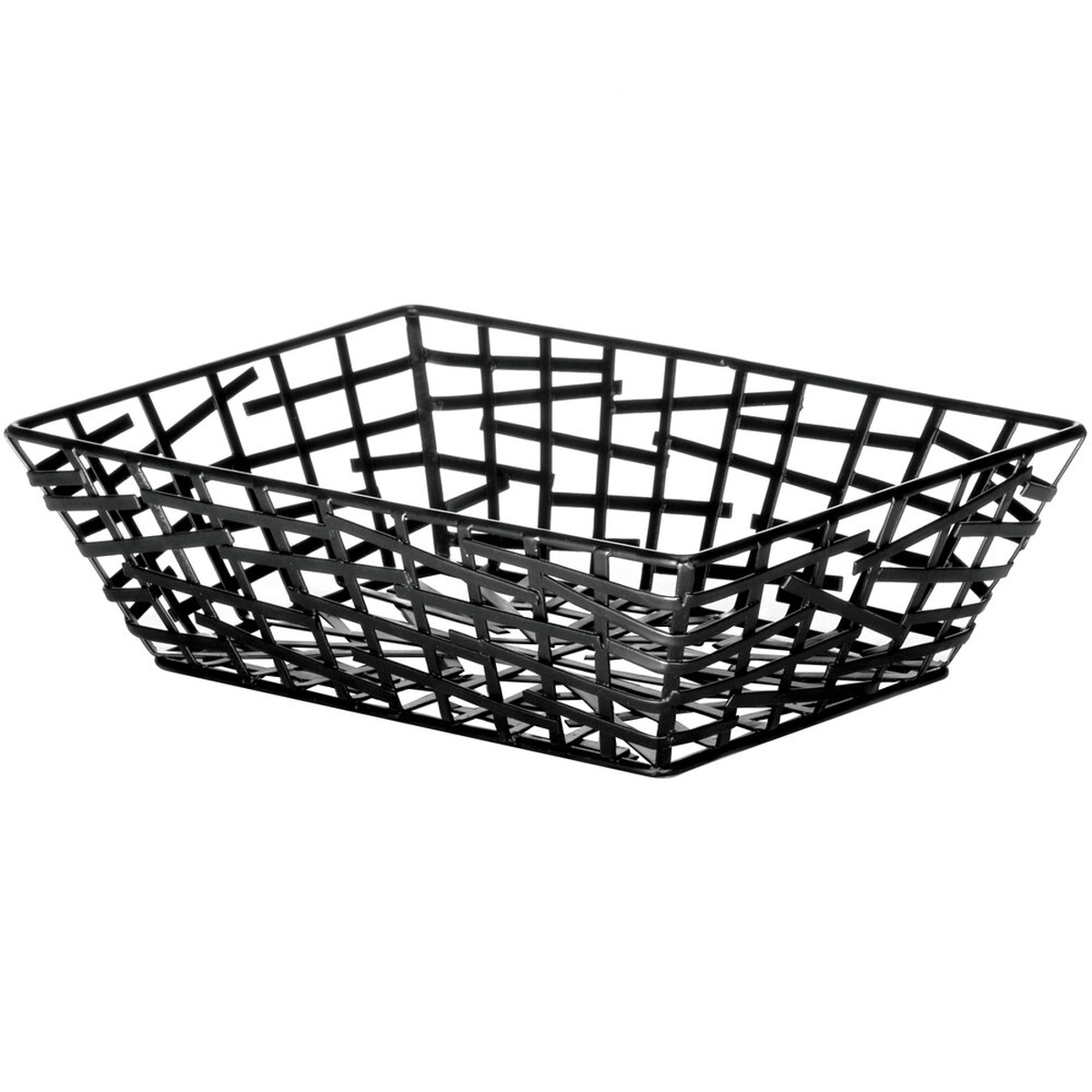 TableCraft BC7209 black powder coated metal rectangular basket from the Complexity Collection