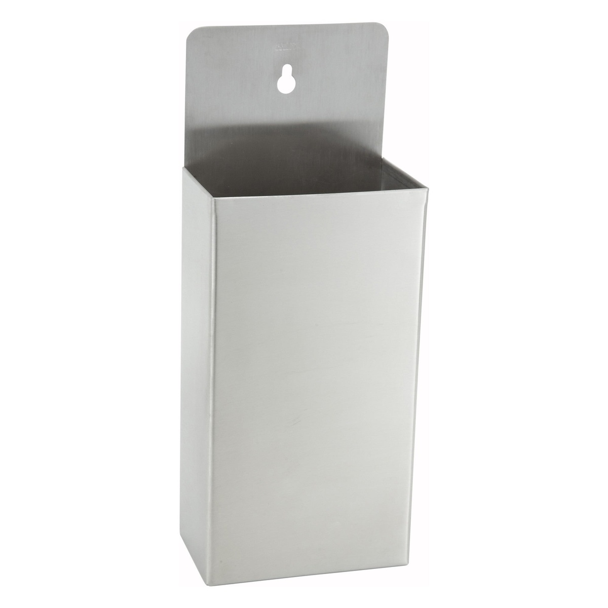 Winco BCH-14 stainless steel wall-mounted bottle cap holder with pre-drilled mounting hole