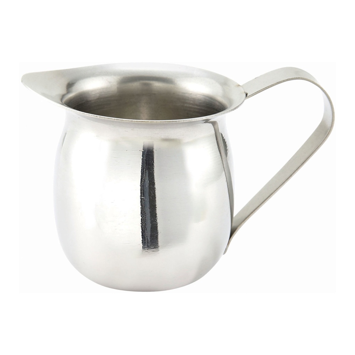 Winco BCS-3 stainless steel bell creamer with tapered spout and ergonomic handle