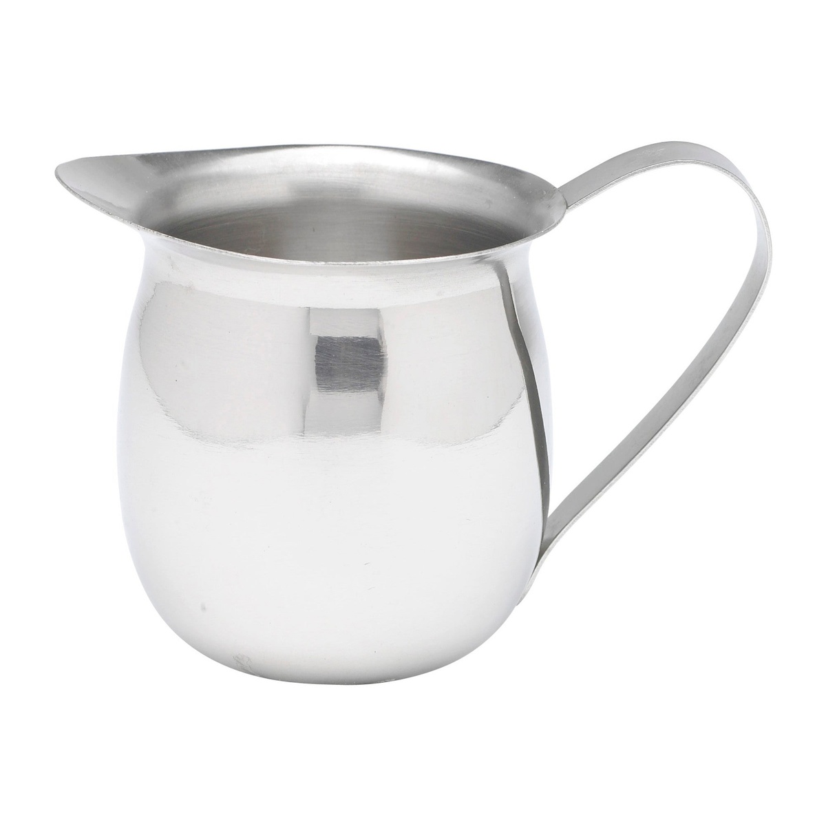 Winco BCS-5 5 oz stainless steel bell creamer with tapered spout and integrated handle
