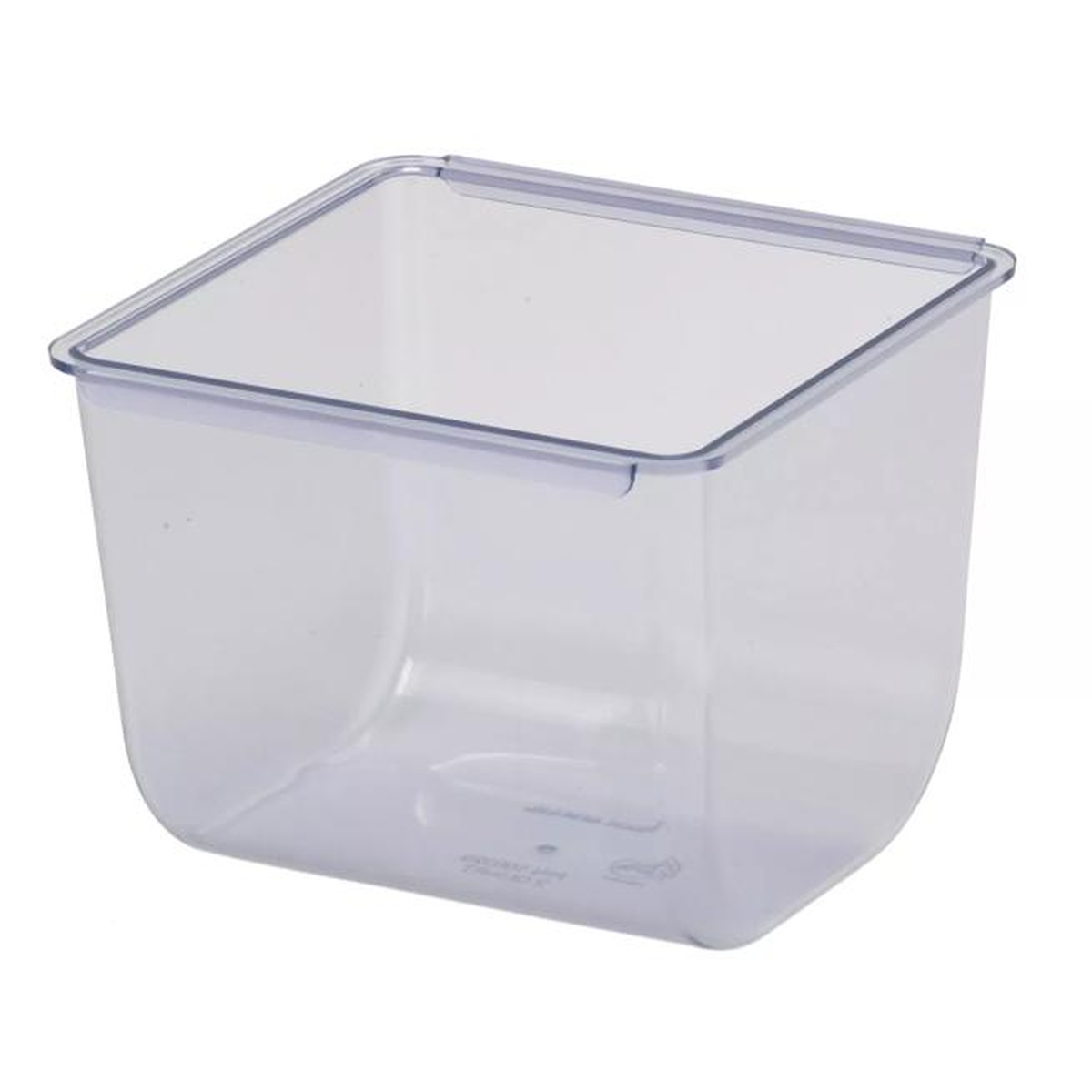 San Jamar BD104 clear 2-quart replacement tray shown at an angle