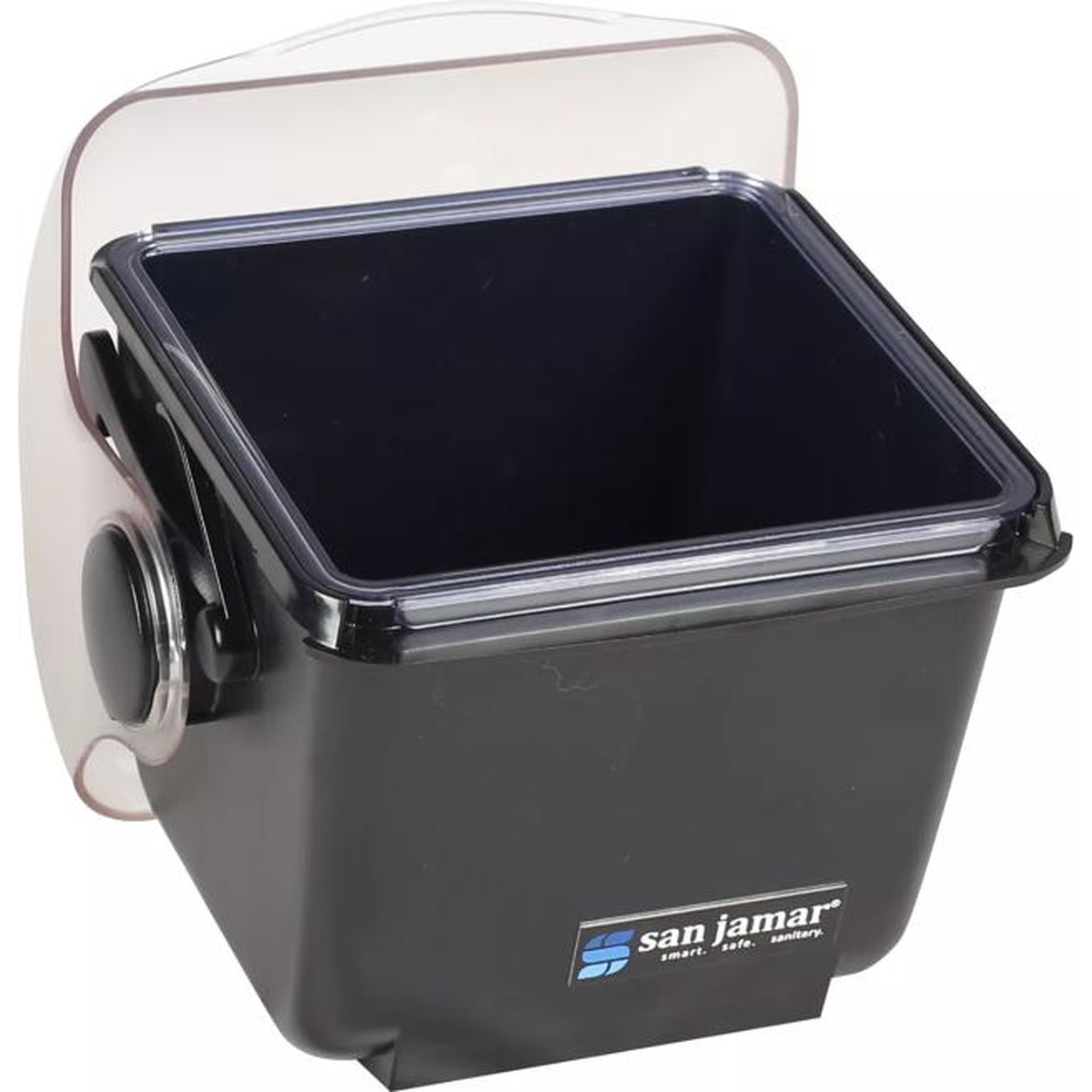 San Jamar BD2001 Mini Dome Condiment Center showing snap-on connector ports on side