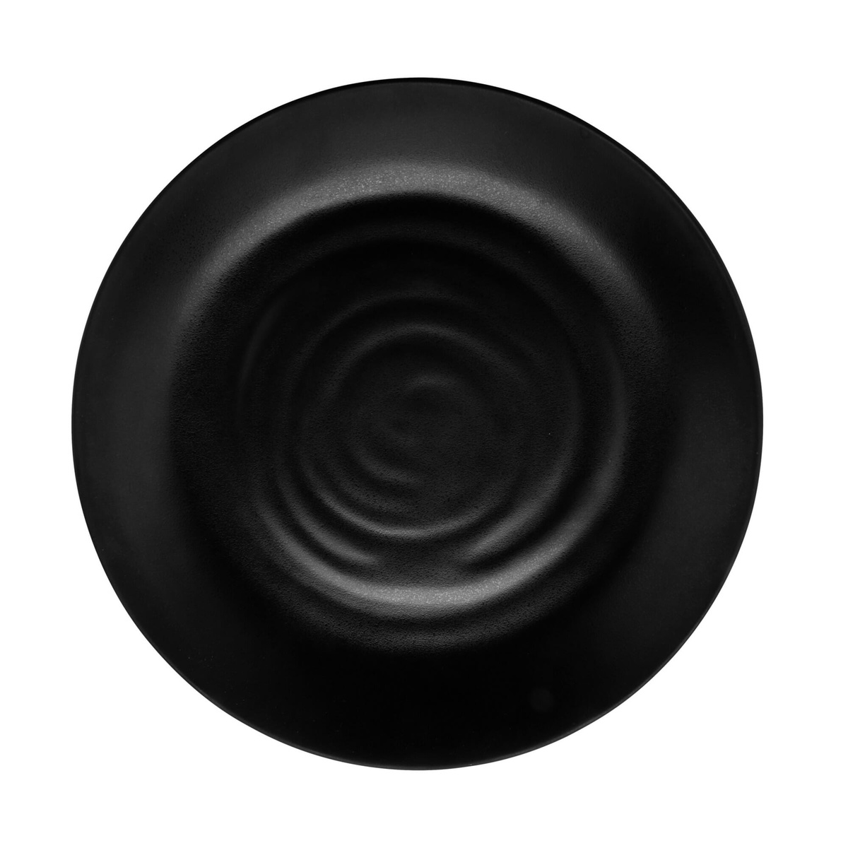 GET BF-10-BK Nara plate, top-down view highlighting the concentric circle texture in the center well