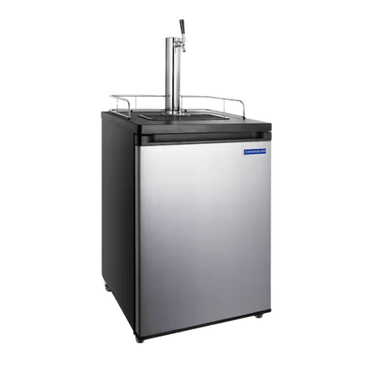 Enhanced Freezers BF152 keg cooler with single stainless steel tap tower and black exterior