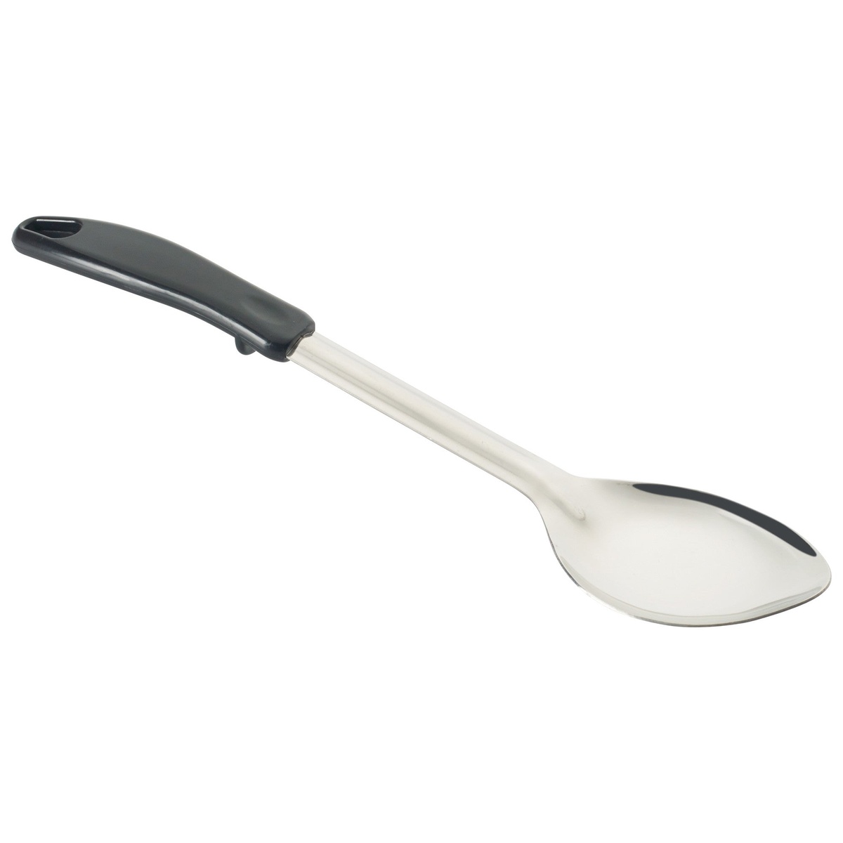 Winco BHOP-13 13-inch solid stainless steel basting spoon with black polypropylene stop-hook handle