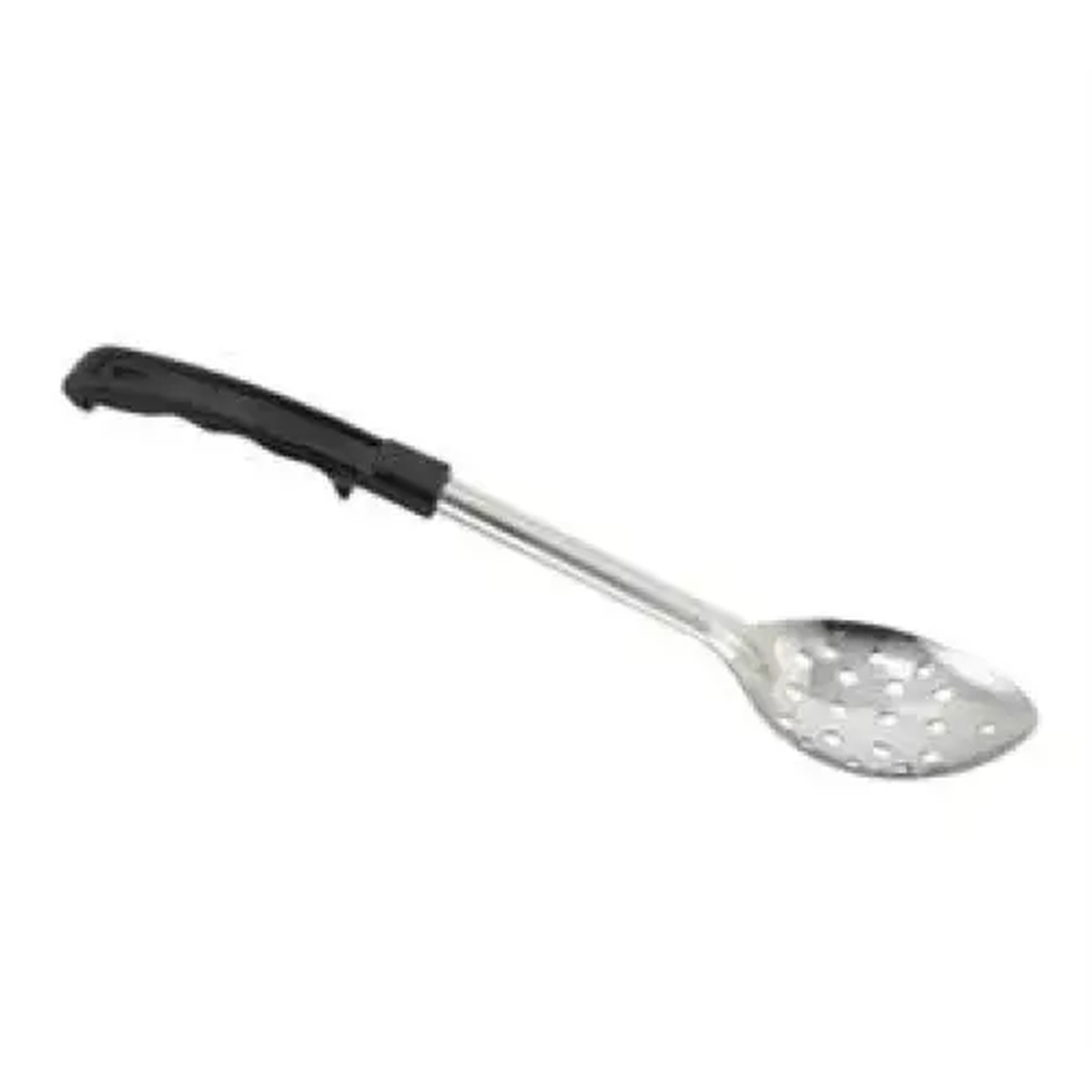 Winco BHPP-11 11-inch perforated basting spoon with black polypropylene handle and stop hook