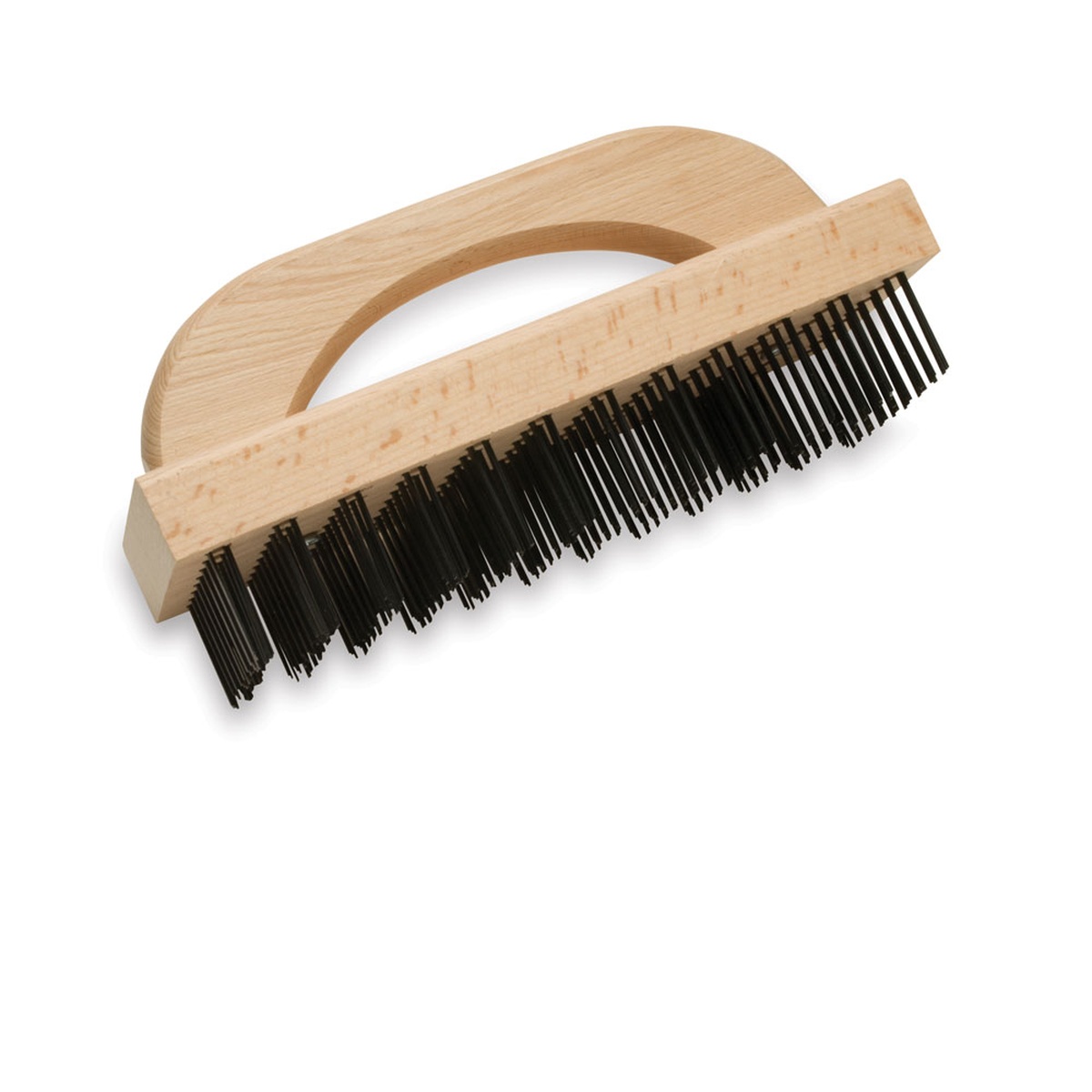 Malish BK-8 Broiler King 8 grill brush with flat steel wire bristles and curved wood handle