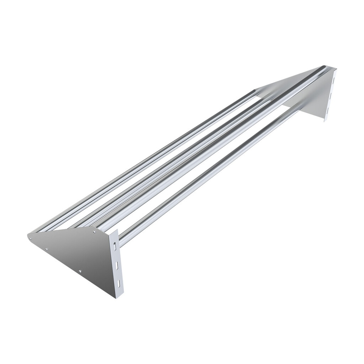 BK Resources BK-TSH-63 tubular overshelf elongated angled view showing full length and mounting brackets