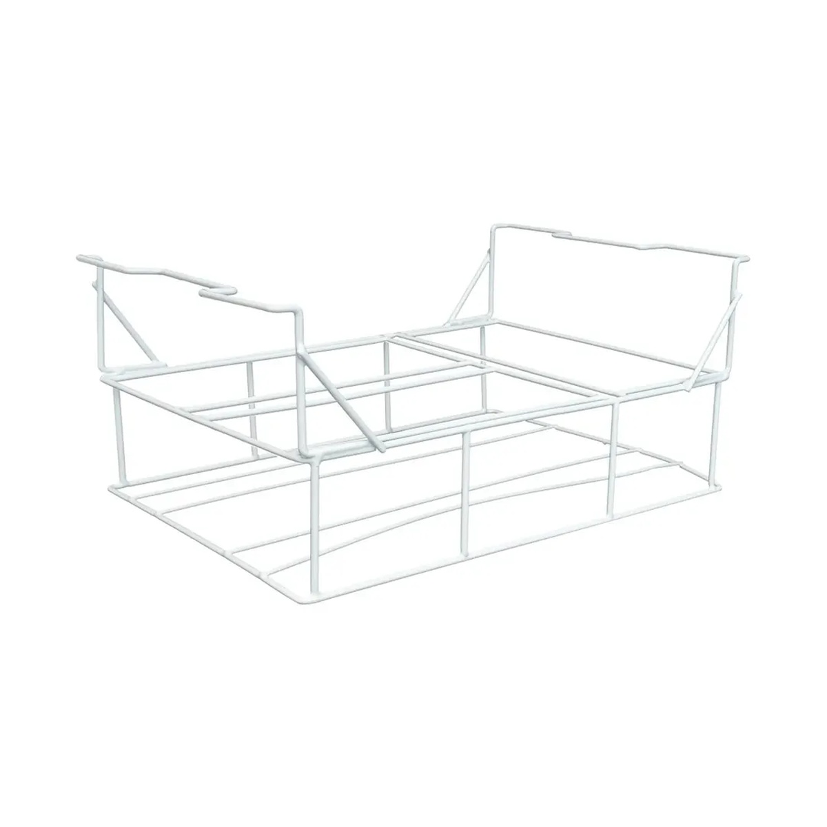 Excellence BK0000063 white wire gelato pan holder showing dual side handles for easy removal