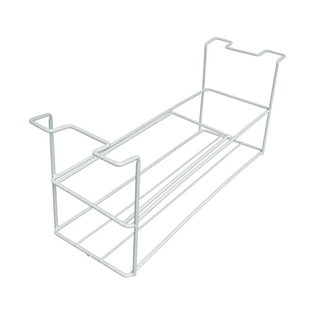 Excellence BK0000064 white coated wire gelato pan holder, angled view
