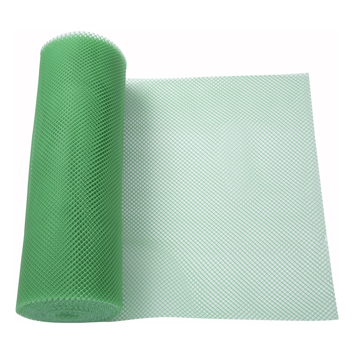 Winco BL-240G green plastic mesh bar liner roll partially unrolled showing open mesh texture