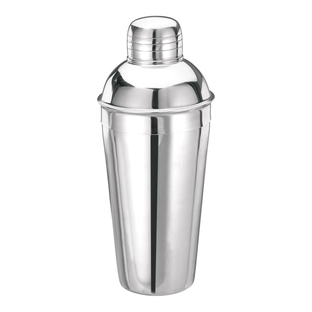 Winco BL-3P 16 oz stainless steel 3-piece deluxe cocktail shaker set assembled