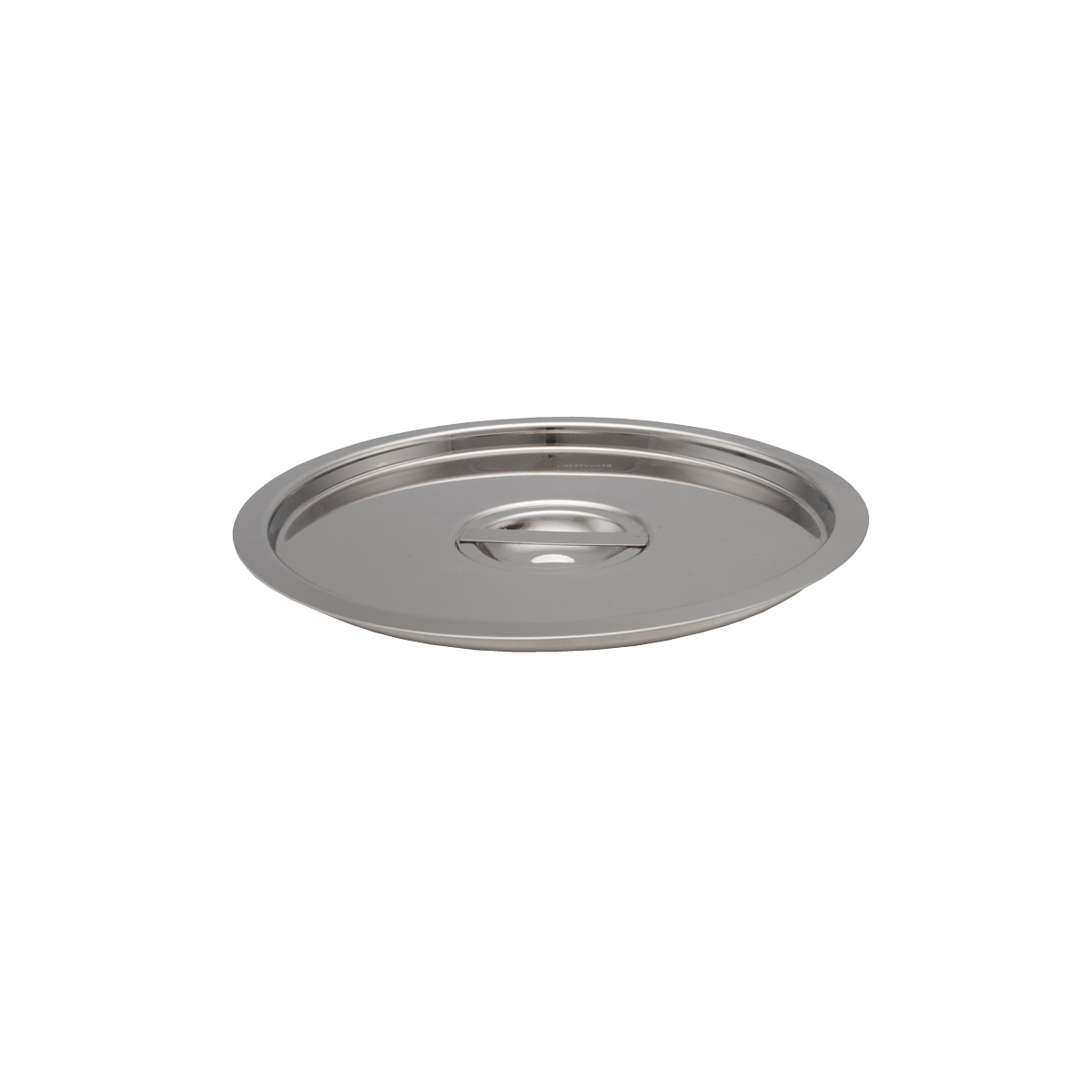 Libertyware BMC02 stainless steel bain marie cover, top-down view showing center handle