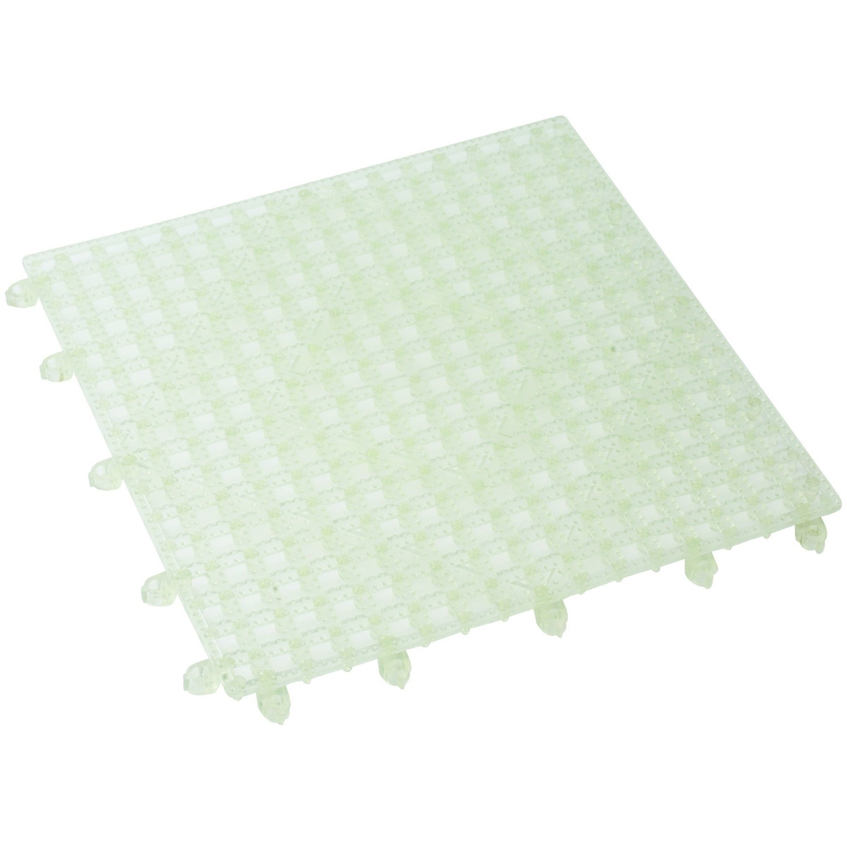 Winco BML-12C clear interlocking plastic bar mat with grid pattern and connector tabs on all edges