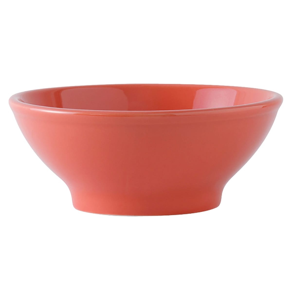 Tuxton BNB-2508 25 oz round cinnebar orange ceramic menudo salad bowl