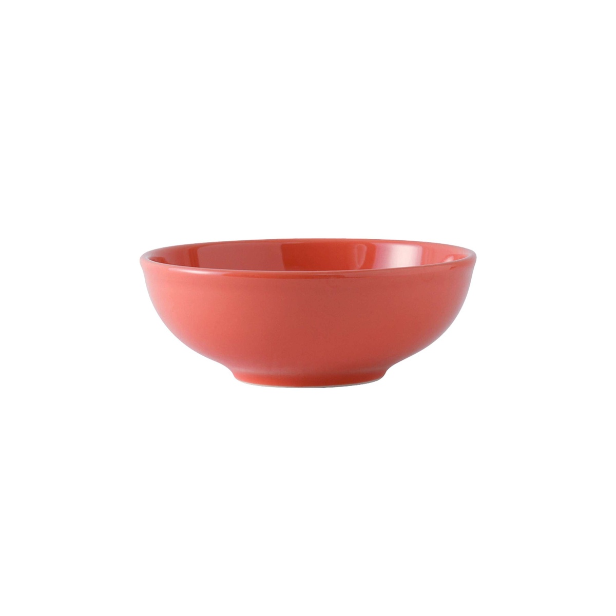 Tuxton BNB-3503 Menudo Salad Bowl in Cinnebar coral color, 35 oz round vitrified china