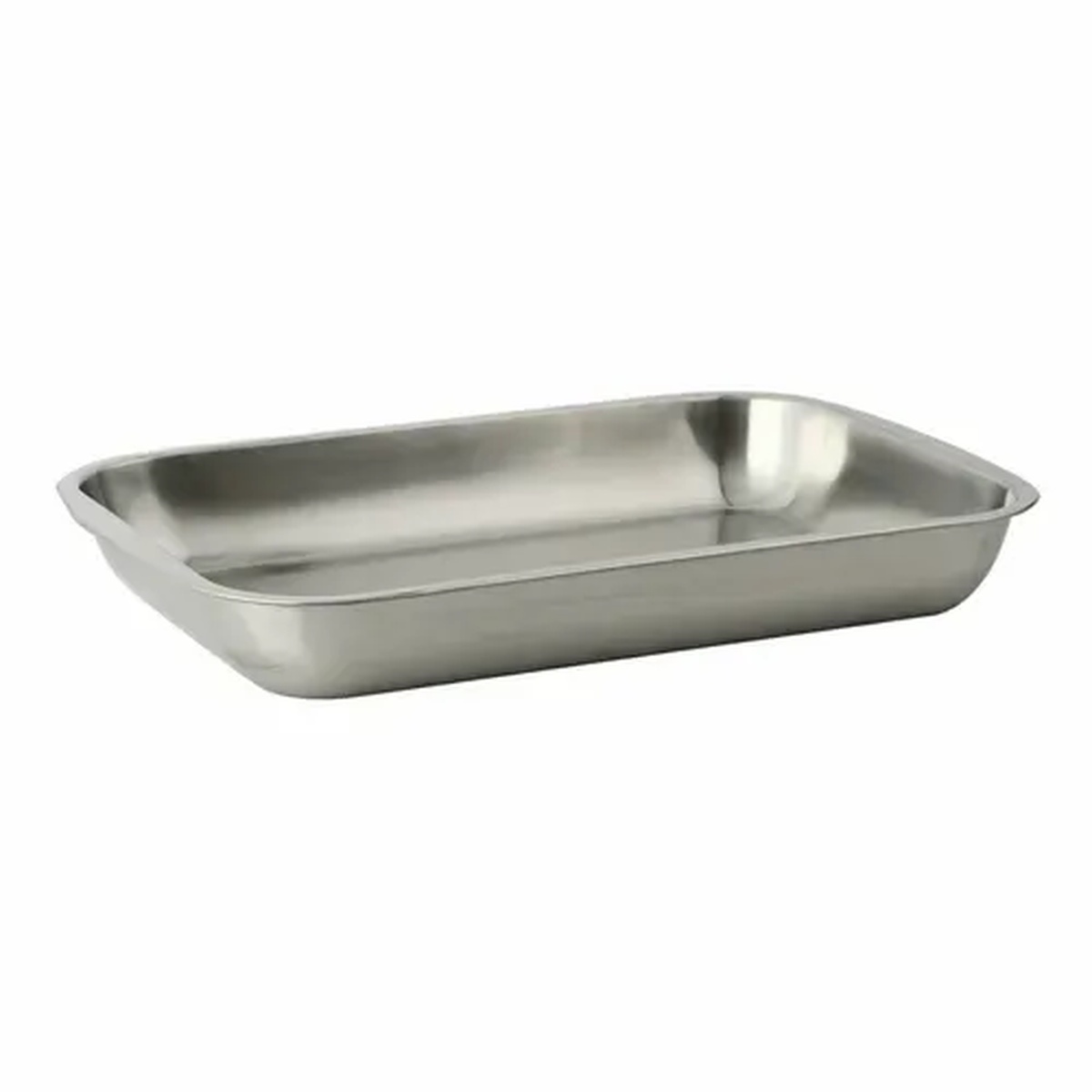 Libertyware BP13 rectangular stainless steel bake pan with rolled edges on white background