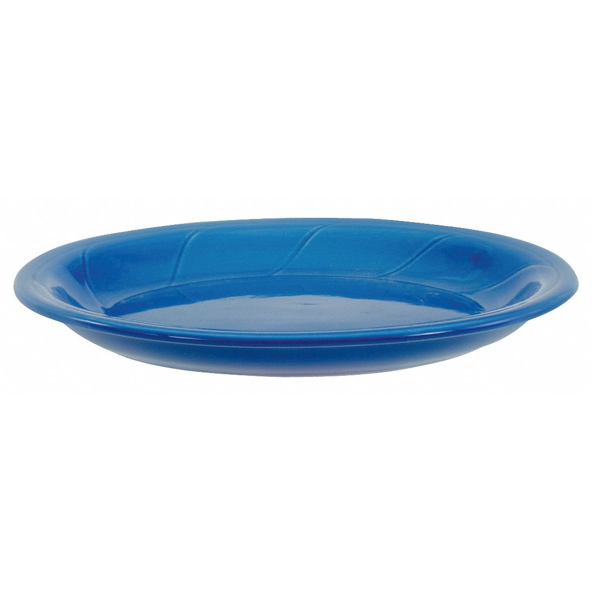 Crestware BP52 Bay Pointe oval china platter in blue, showing narrow rim and embossed surface detail