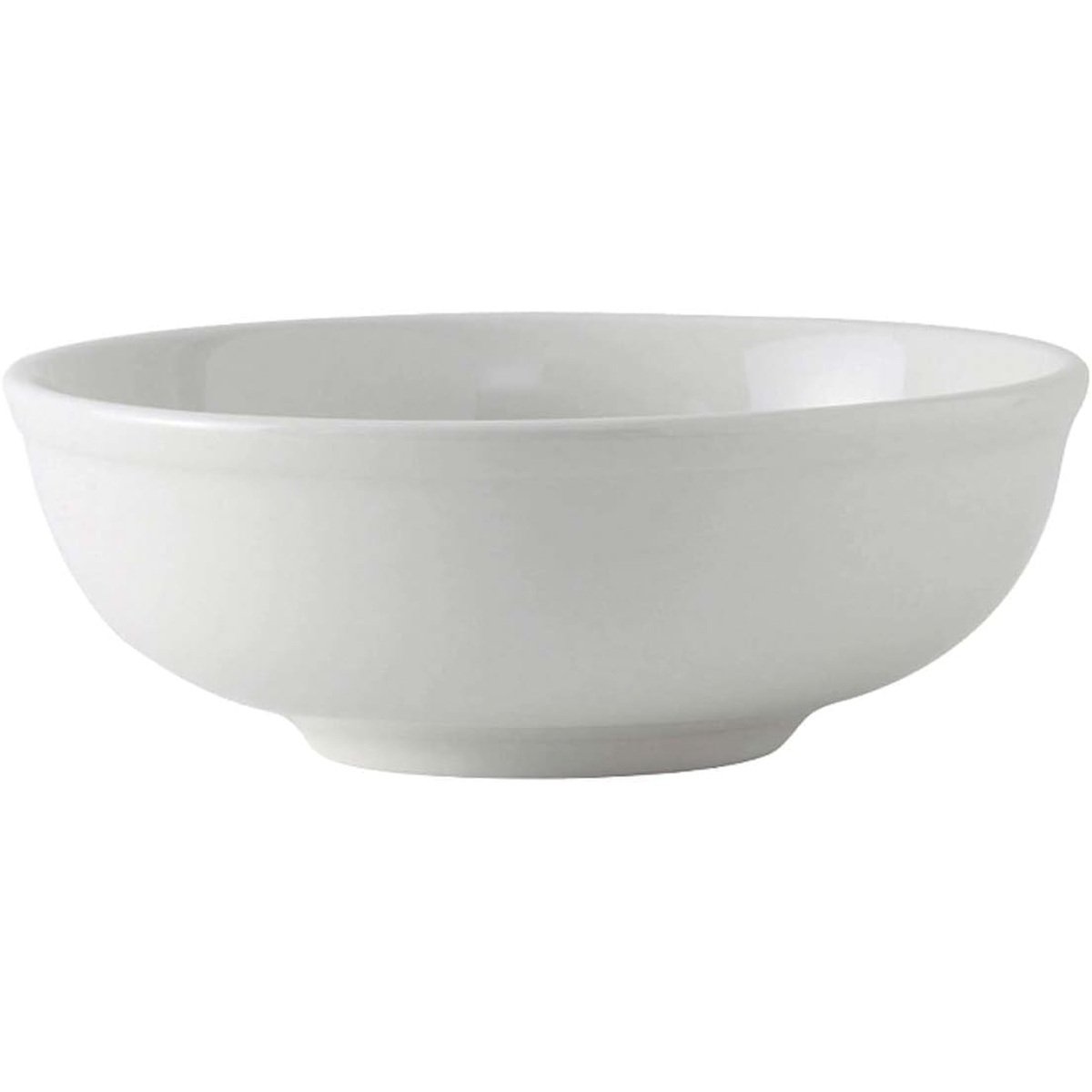 Tuxton BPB-3503 35 oz. porcelain white round china bowl, side profile view