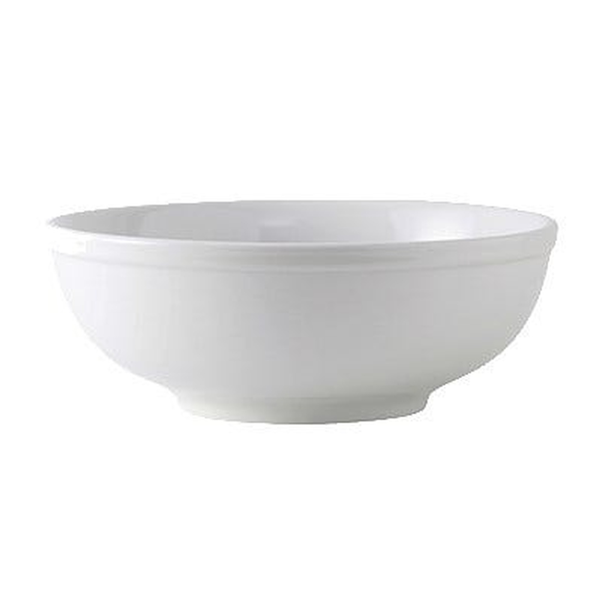 Tuxton BPB-7003 porcelain white round menudo salad pasta bowl, full side view