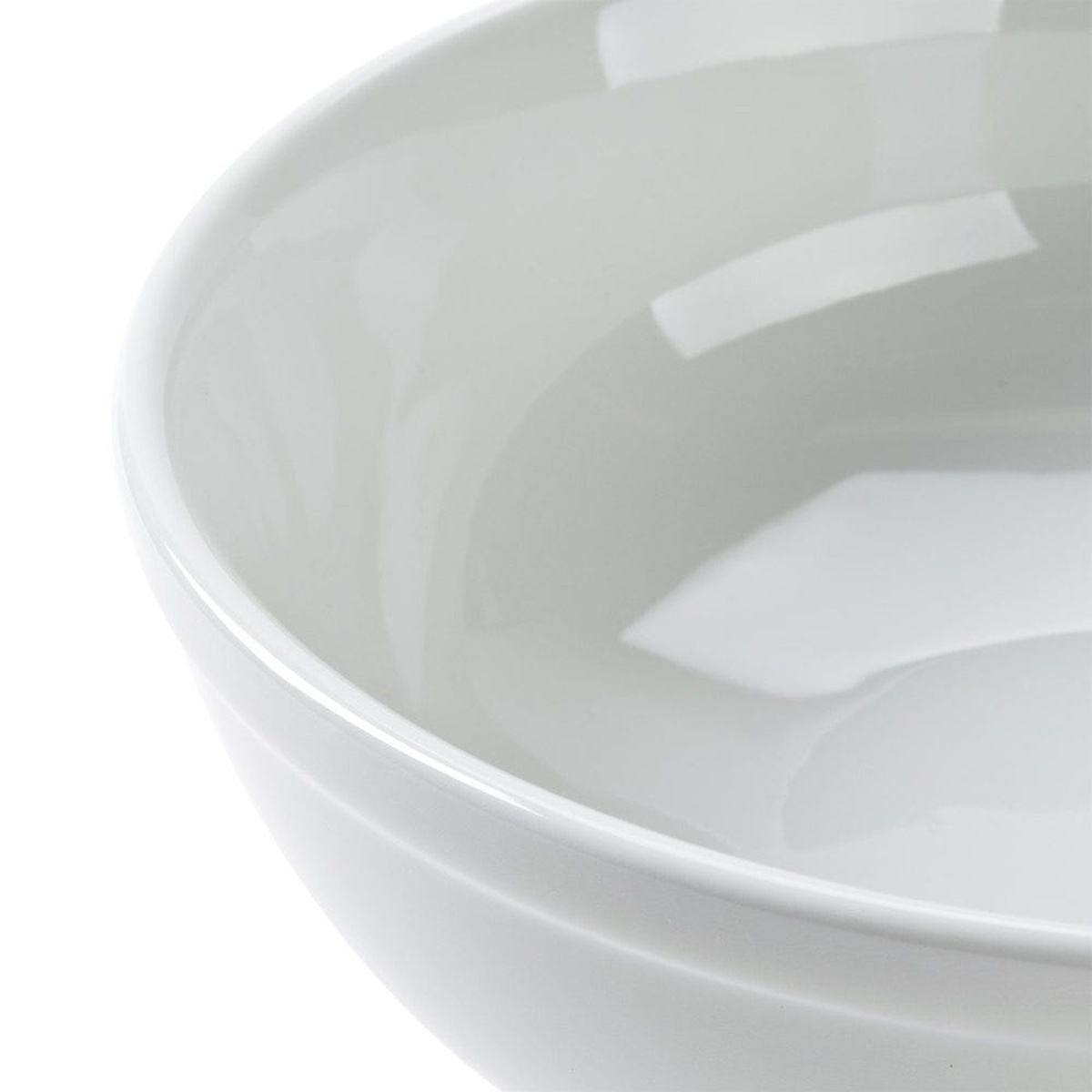 Close-up detail of the Tuxton BPB-7003 bowl rim and interior glaze