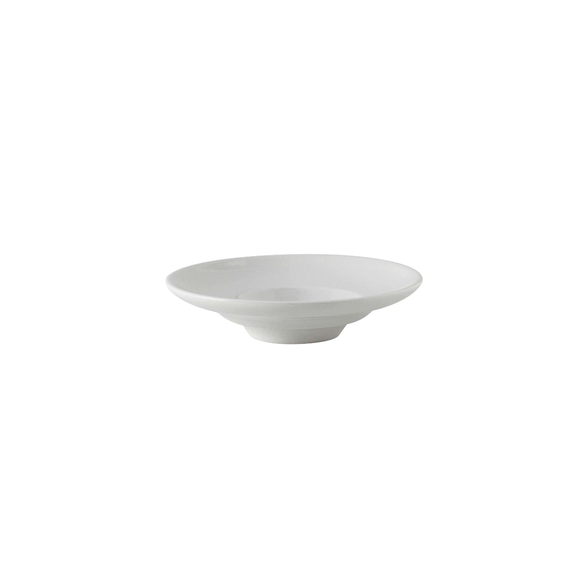 Tuxton BPD-0524 porcelain white mini pasta bowl, 1 oz., top view showing tapered shape
