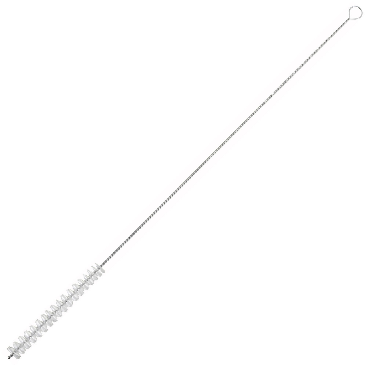 Winco BR-25 25-inch coffee urn cleaning brush with white polyester bristles and flexible wire handle