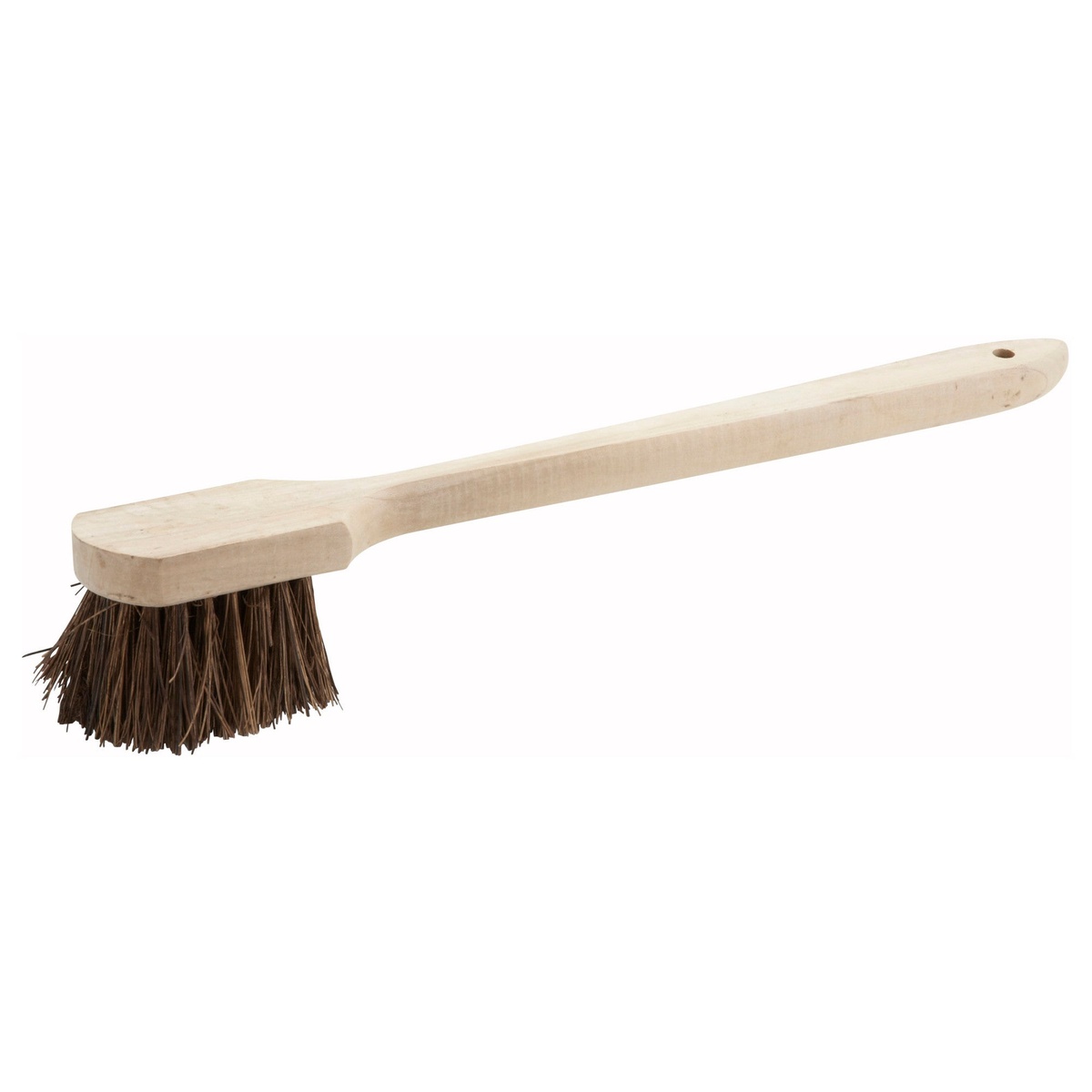 Winco BRP-20 20-inch pot brush with natural coir bristles and wooden handle