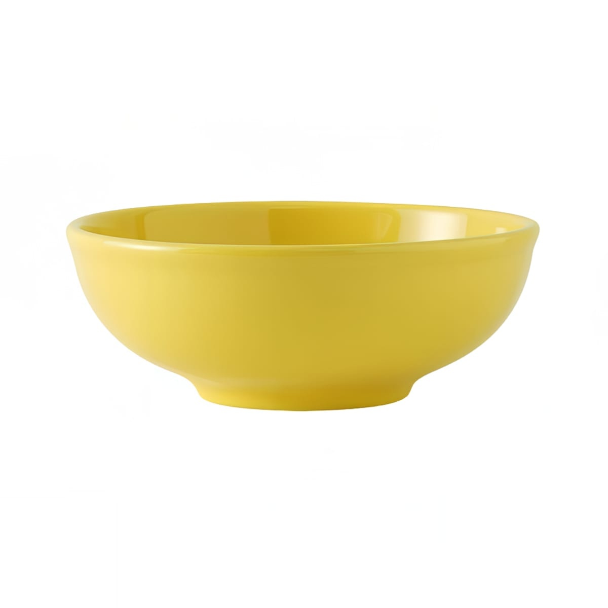 Tuxton BSB-3503 saffron yellow 35 oz round ceramic menudo salad bowl