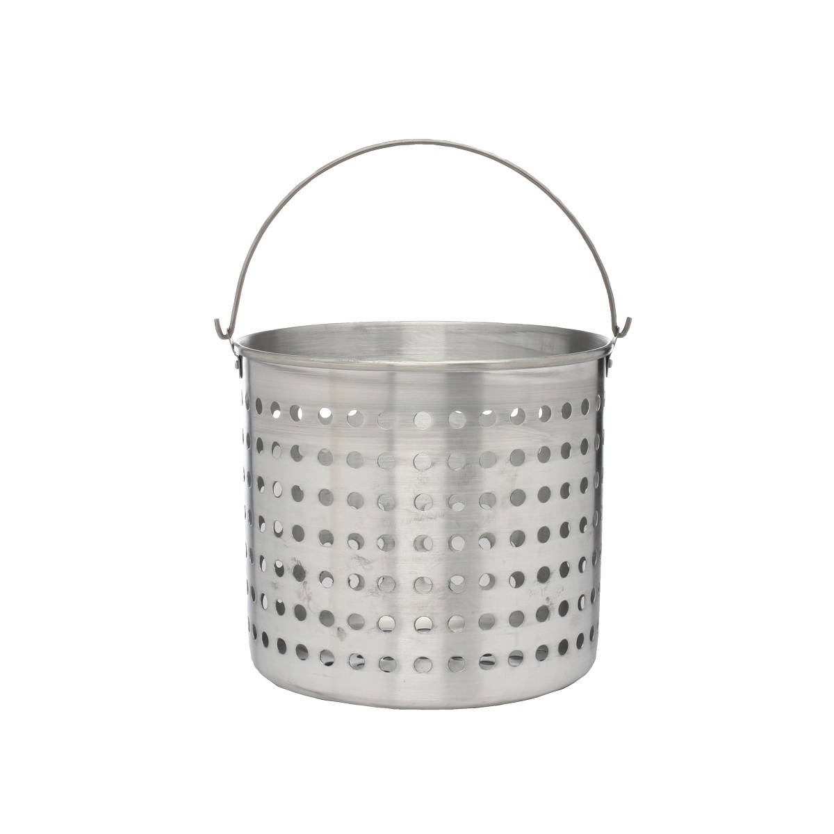 Libertyware BSK30 30-quart aluminum steamer basket with perforated sidewalls and 180-degree pivoting handle