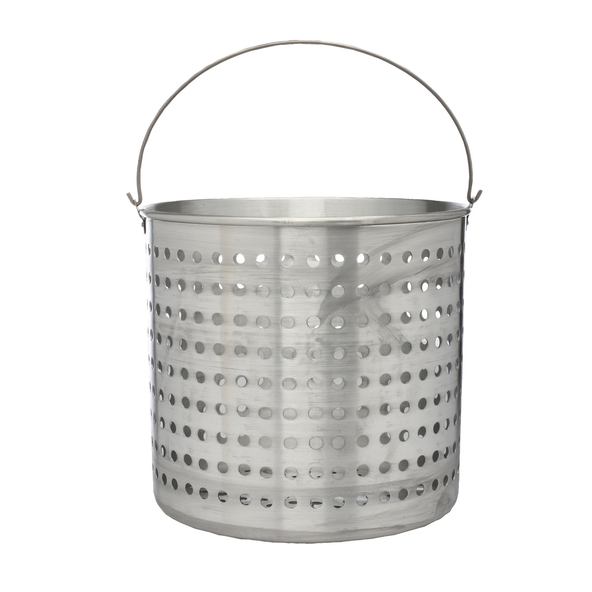 Libertyware BSK60 60-quart aluminum steamer basket with perforated body and 180-degree bail handle