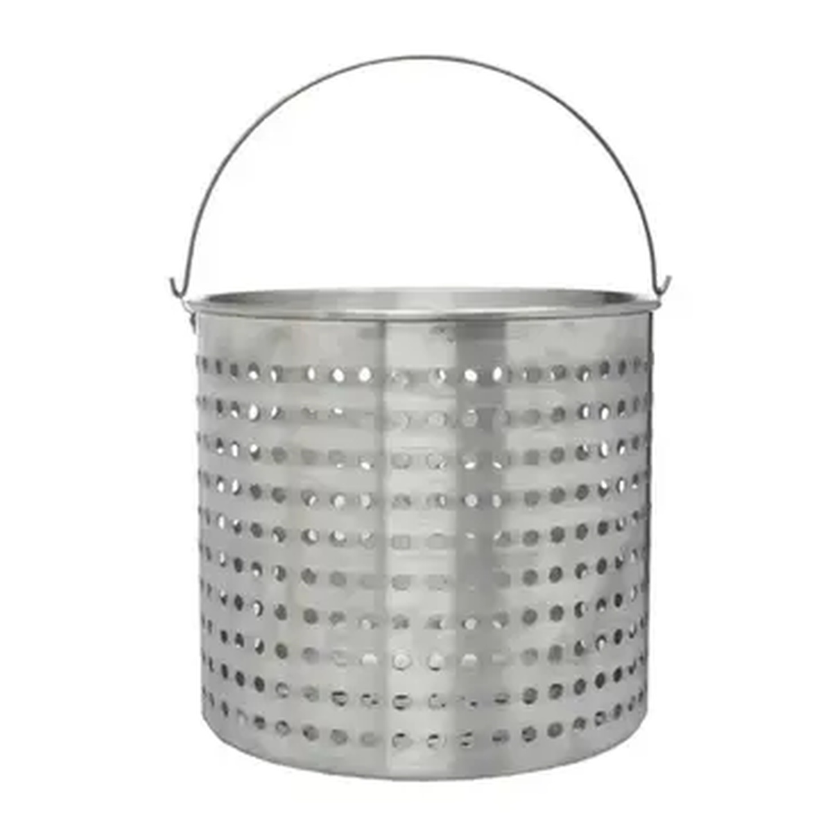 Libertyware BSK80 round aluminum steamer basket with perforated sides and wire handle