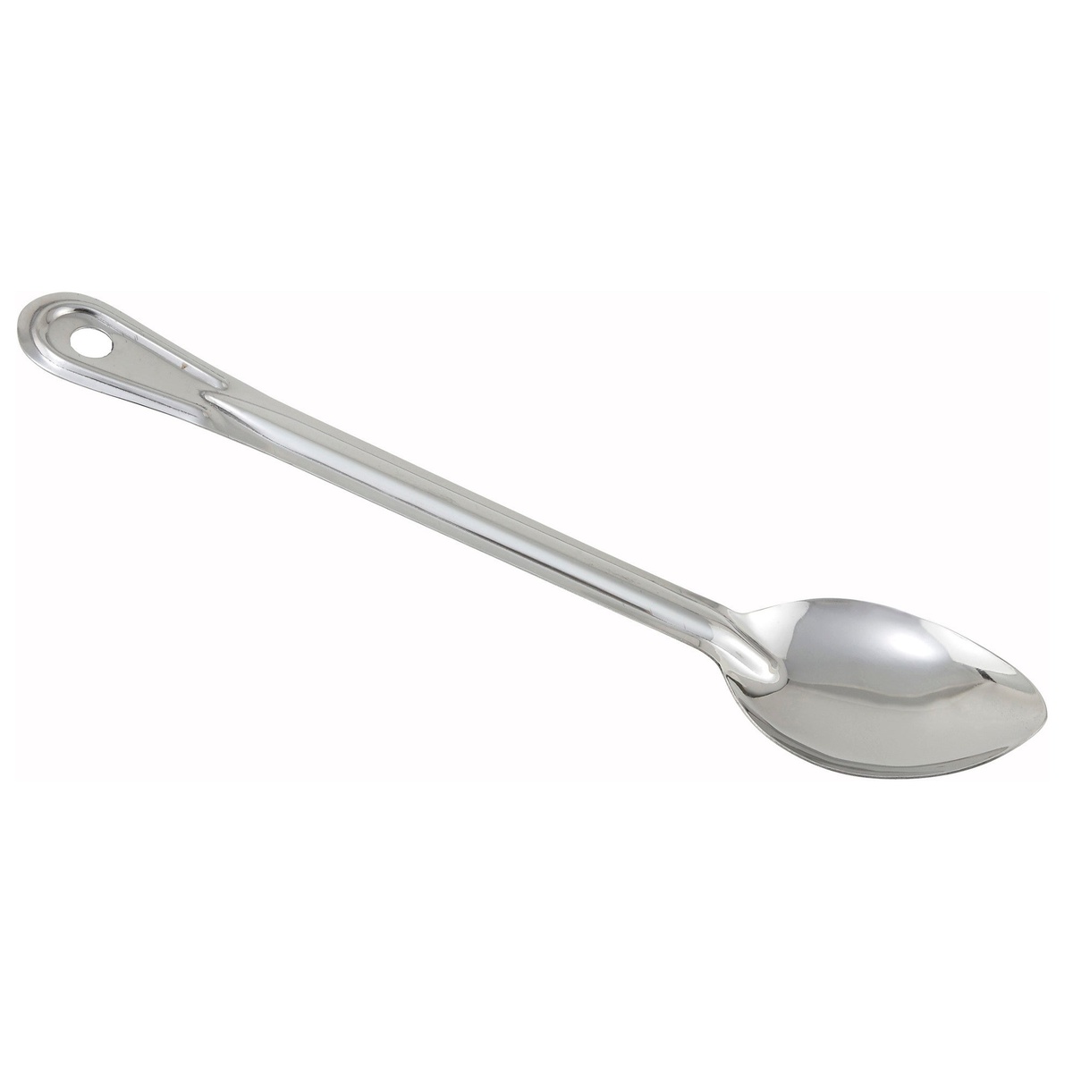 Winco BSON-11 11-inch solid stainless steel basting spoon with hanging hole on handle