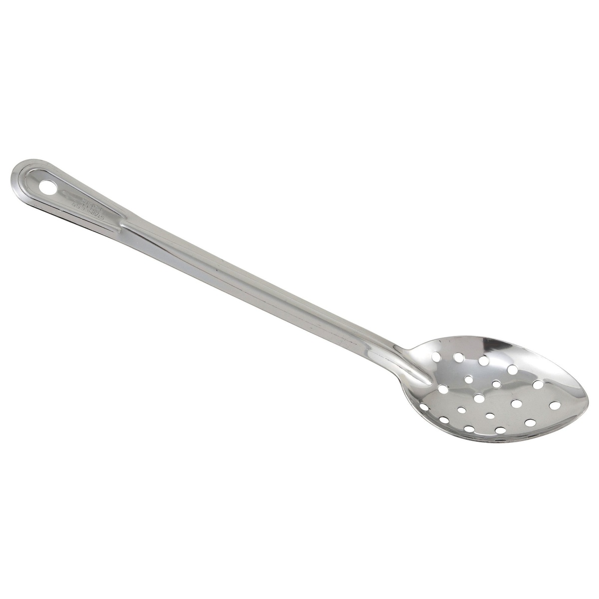 Winco BSPN-11 11-inch perforated stainless steel basting spoon with hanging hole