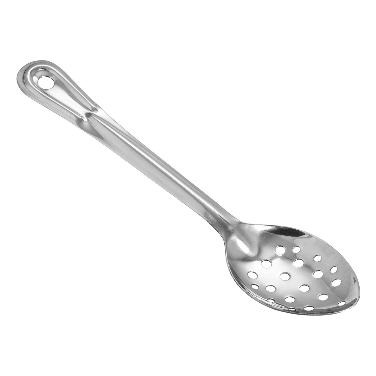 Winco BSPT-11 11-inch perforated stainless steel basting spoon with hanging hole