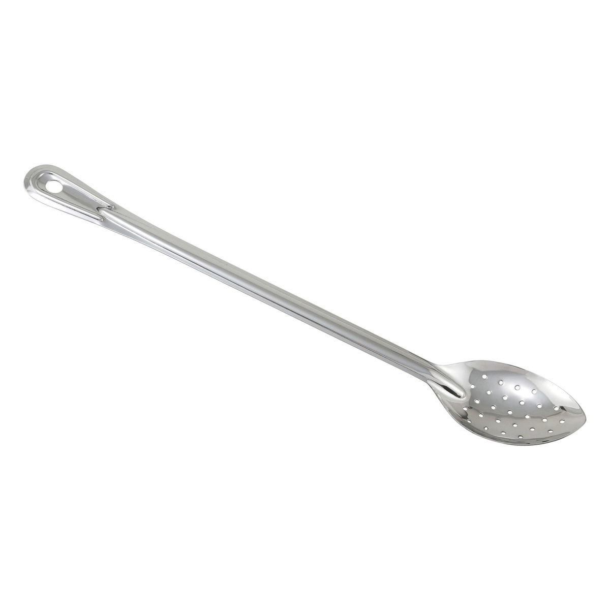 Winco BSPT-18 18-inch perforated stainless steel basting spoon with hanging hole