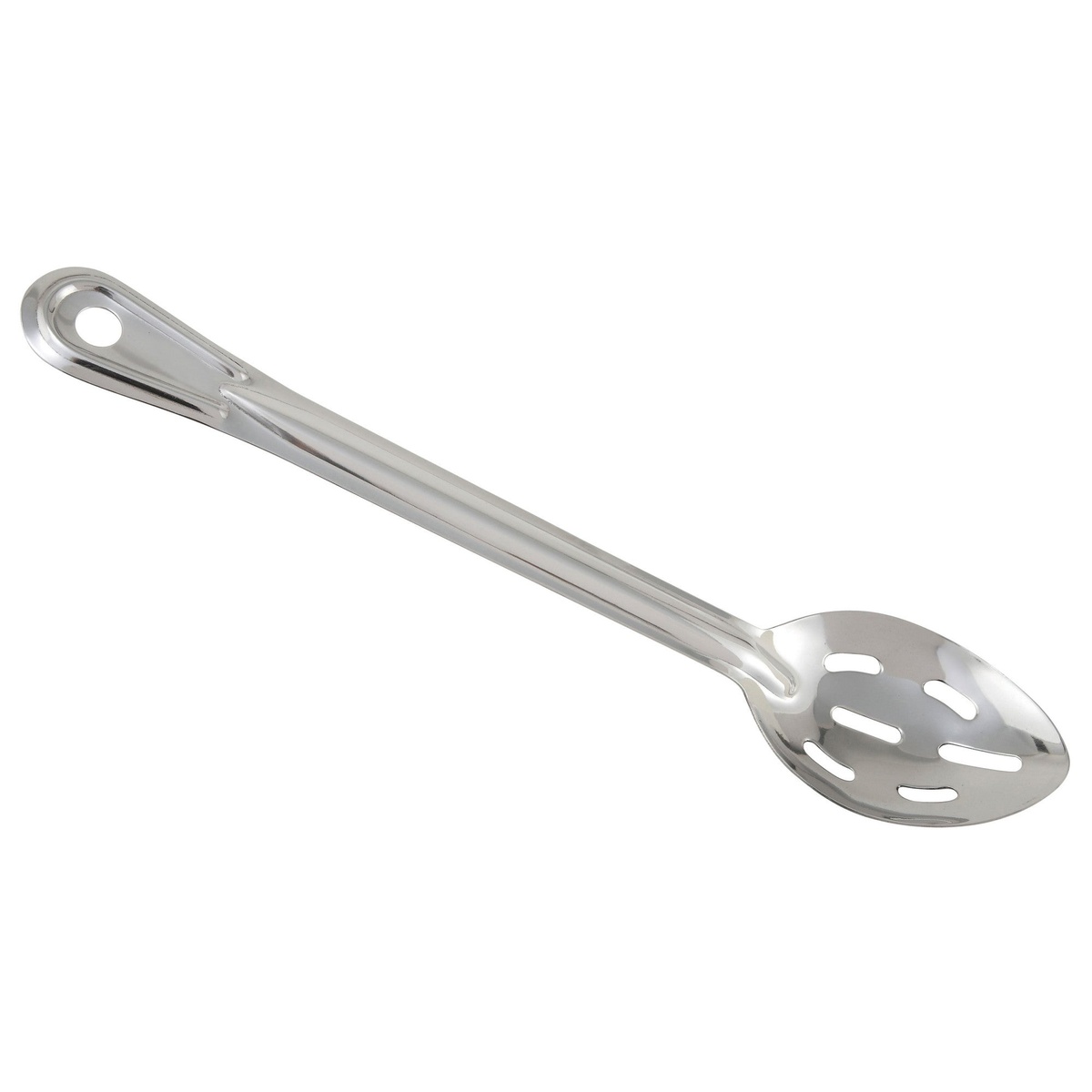 Winco BSSN-13 13-inch one-piece stainless steel slotted basting spoon with hanging hole