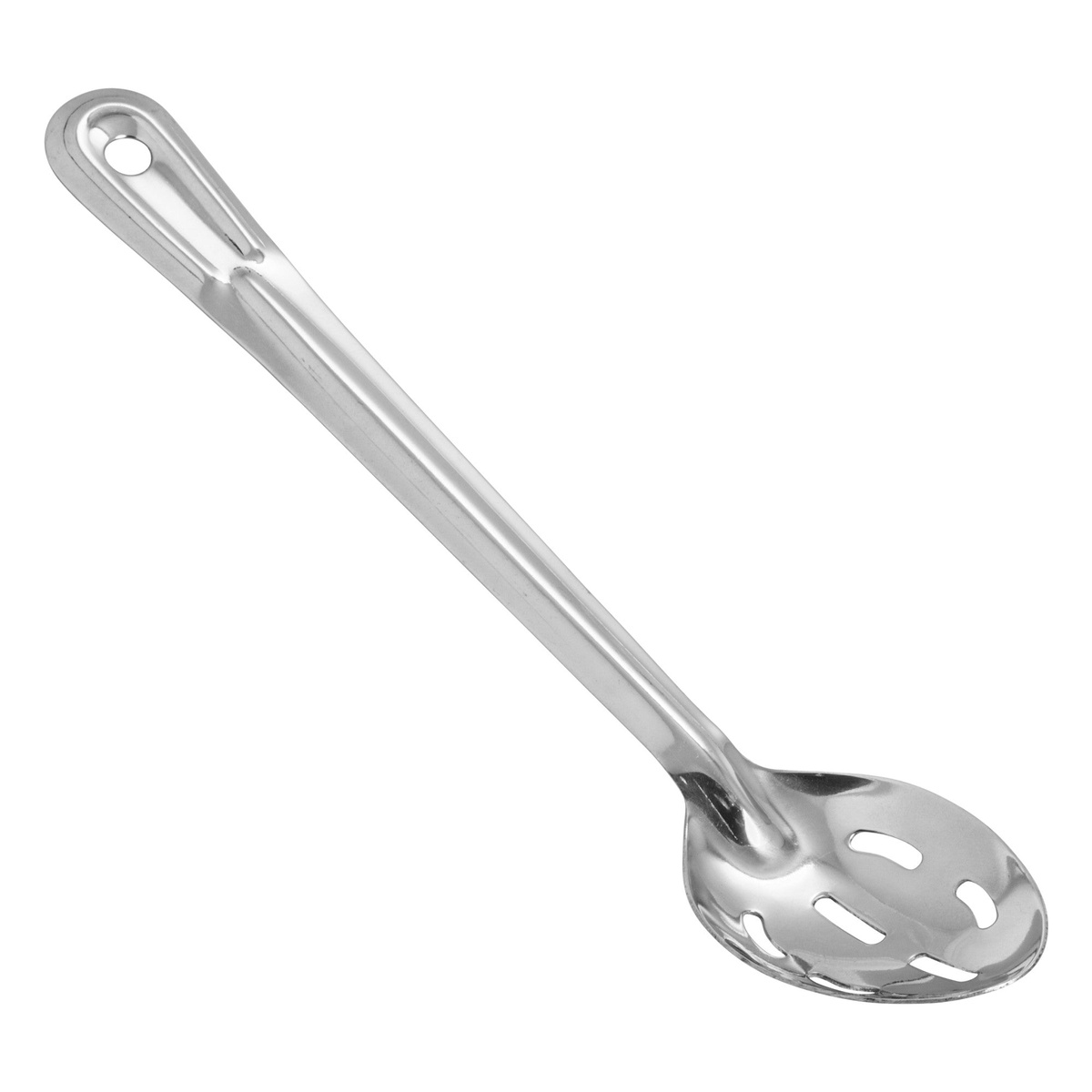 Winco BSST-13 13-inch stainless steel slotted basting spoon with hanging hole