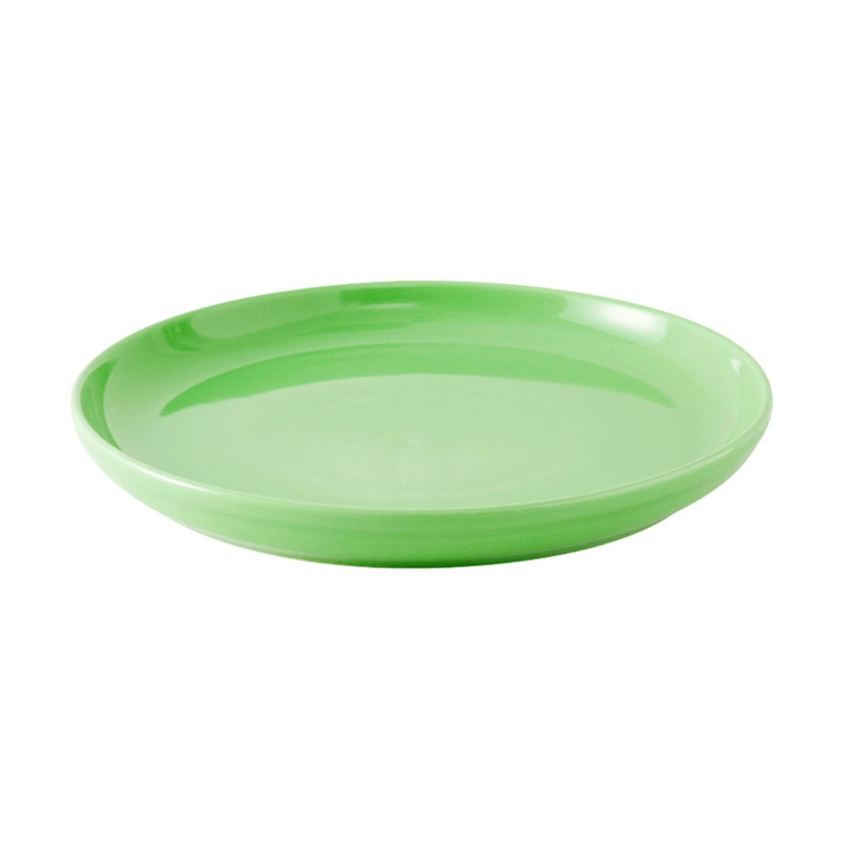 Tuxton BTA-1315 13-1/8 inch round cilantro green ceramic pizza and serving plate with rolled edge