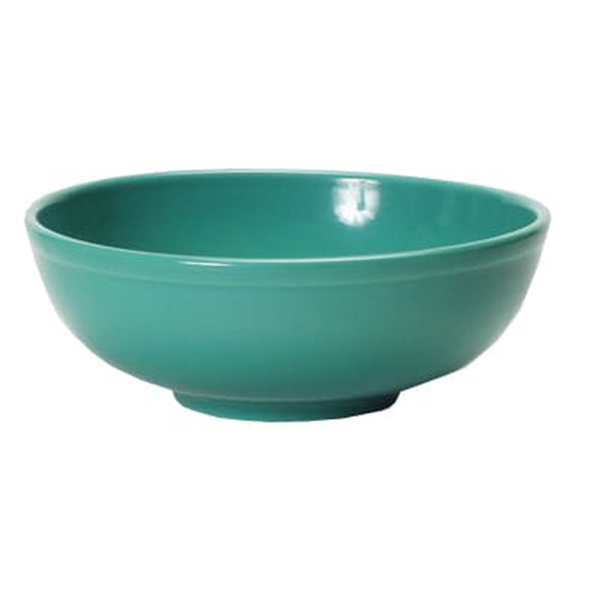 Tuxton BTB-3503 35 oz round Cilantro menudo and salad bowl in teal green ceramic on white background