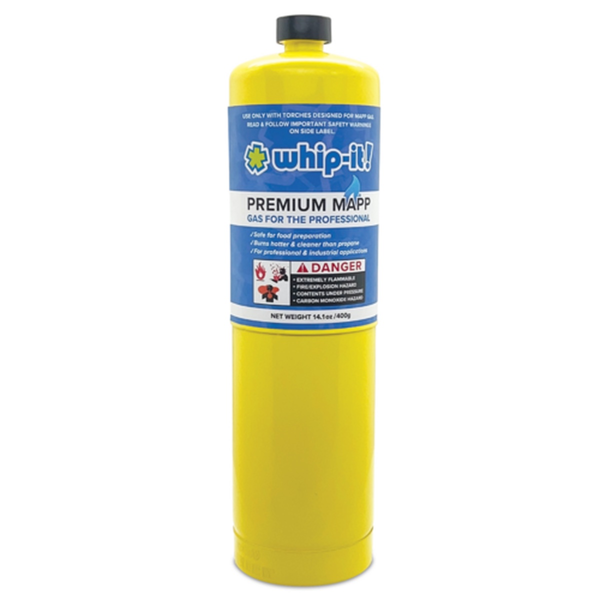 Whip-It! Premium MAPP Gas 14.1oz yellow canister