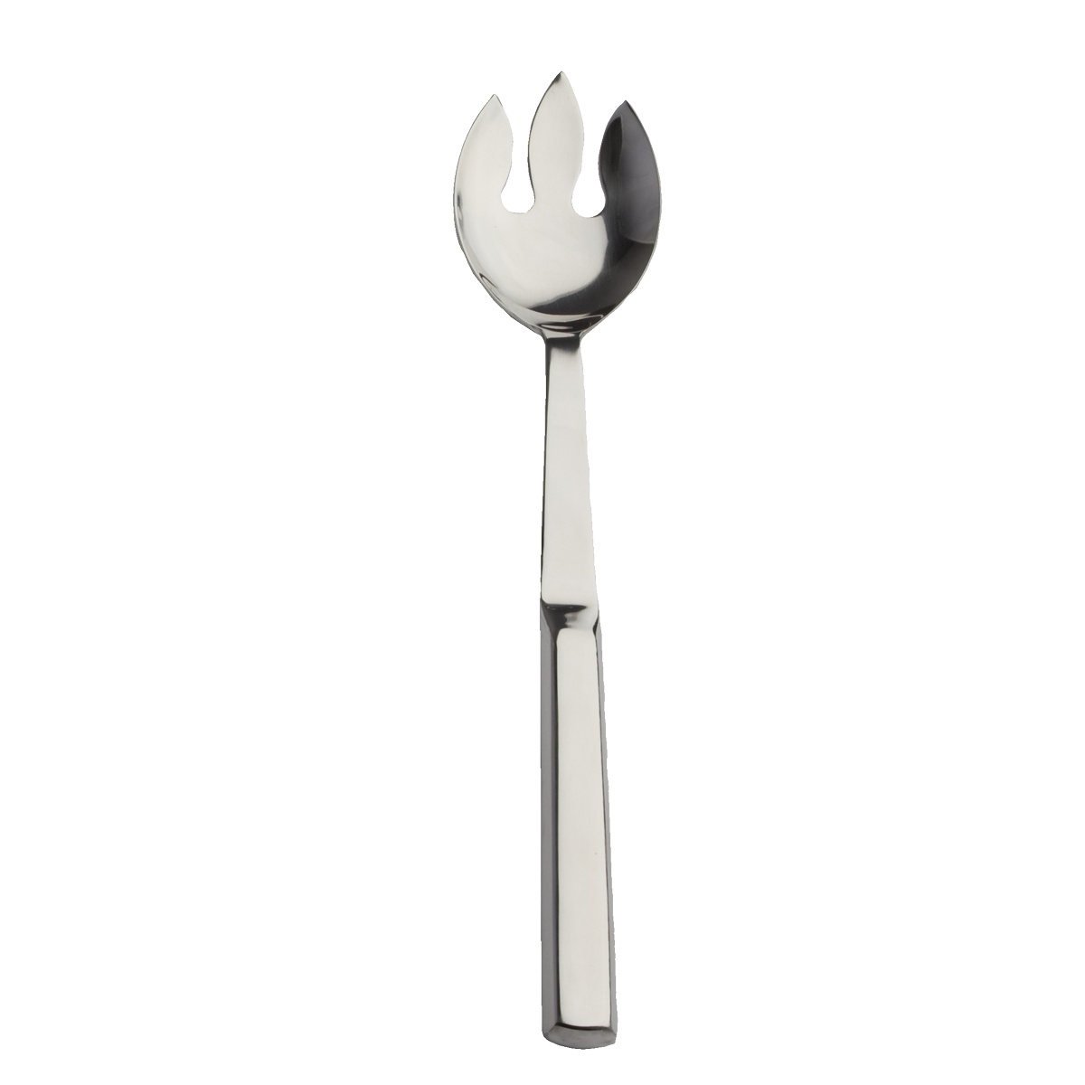 Libertyware BUF2 notched buffet serving spoon, front view showing notched bowl and hollow handle