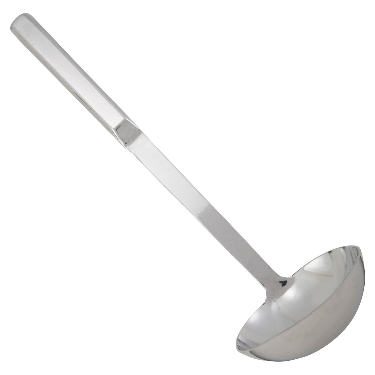 Winco BW-DL 4 oz stainless steel deep ladle with hollow handle on white background