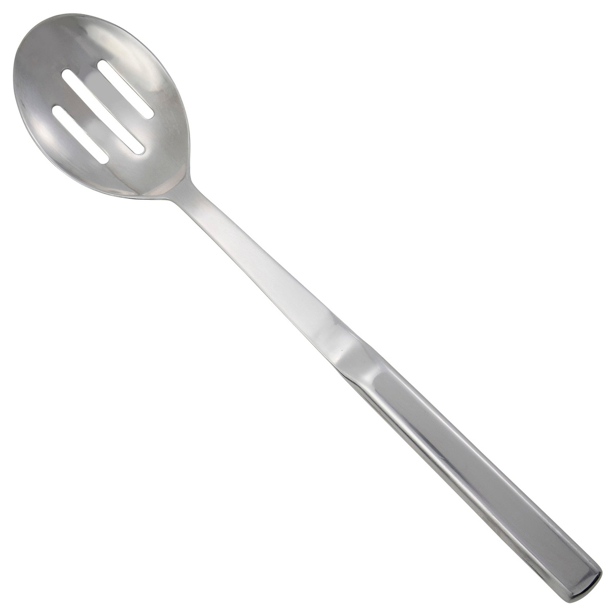 Winco BW-SL2 11-3/4 inch stainless steel slotted serving spoon with hollow handle and polished silver finish